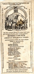 Sussex County American Republican Ballot 1834, General Reference Collection 9270.001