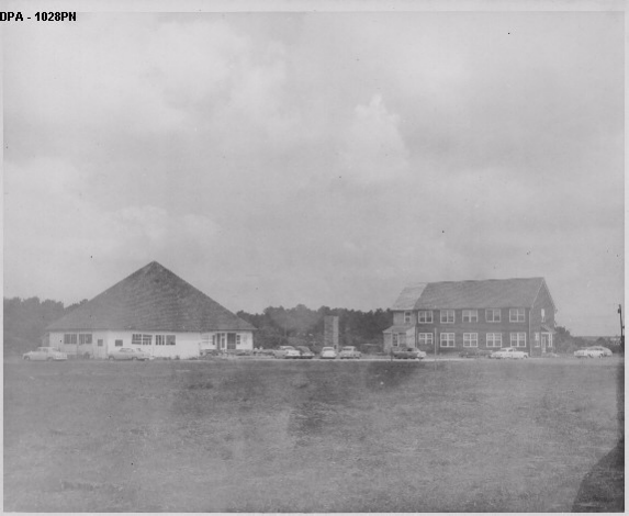 Christian Church Conference Ground showing original Tabernacle and dormitory