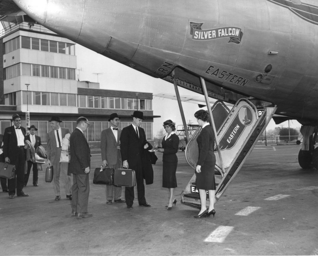 Boarding Plane Wilmington Airport ca 1950s