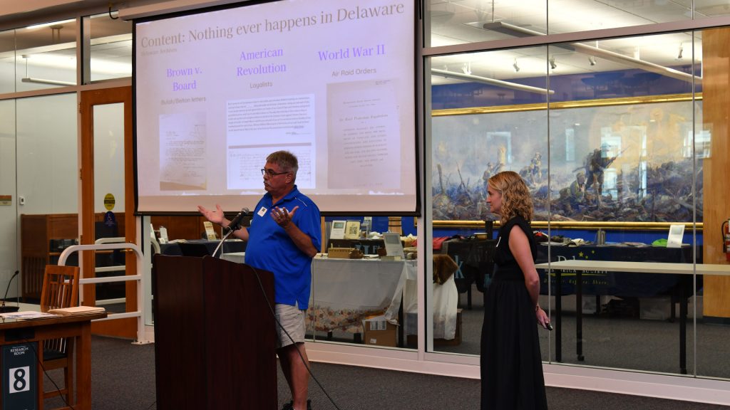 Educators T. H. Leighty (Dover High School) and Emily Green (Polytech High School) present lesson plans created with Delaware Public Archives primary sources.