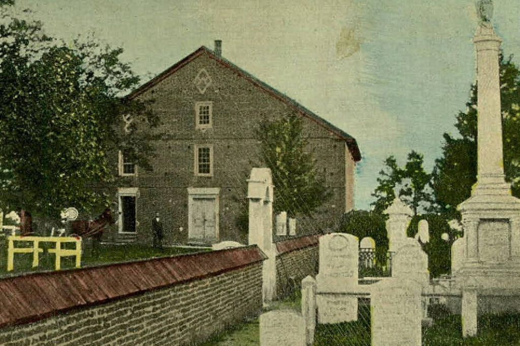 postcard image of a cemetery