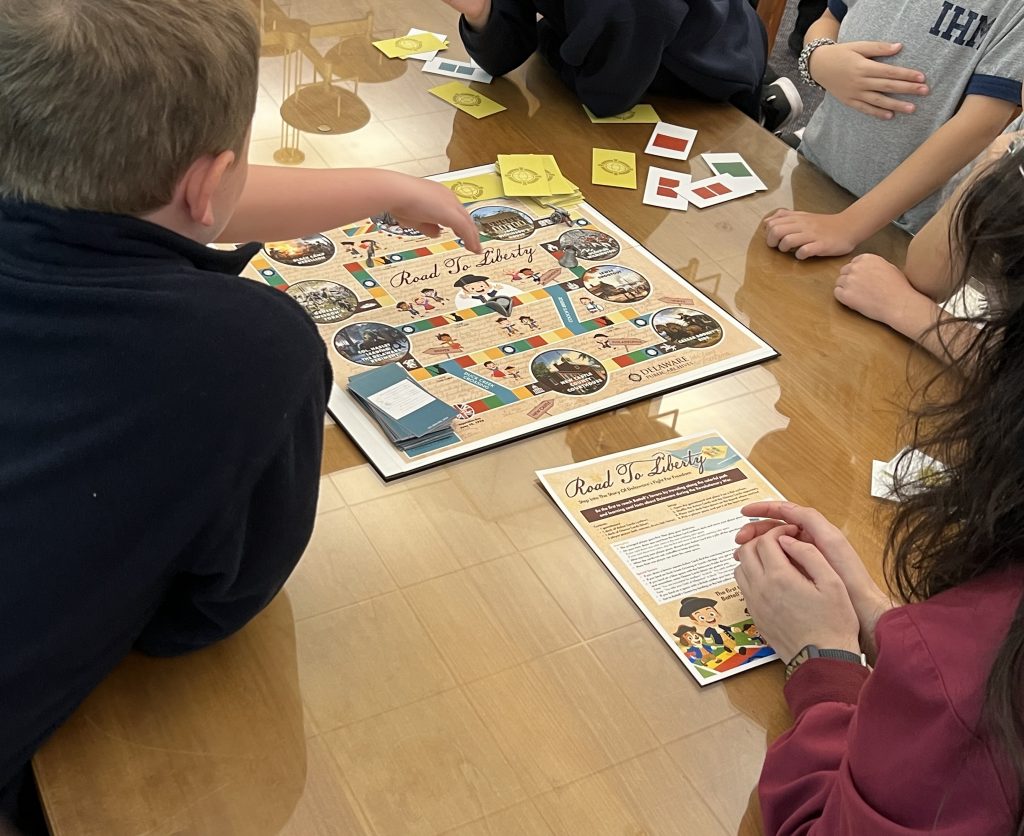 kids playing board game