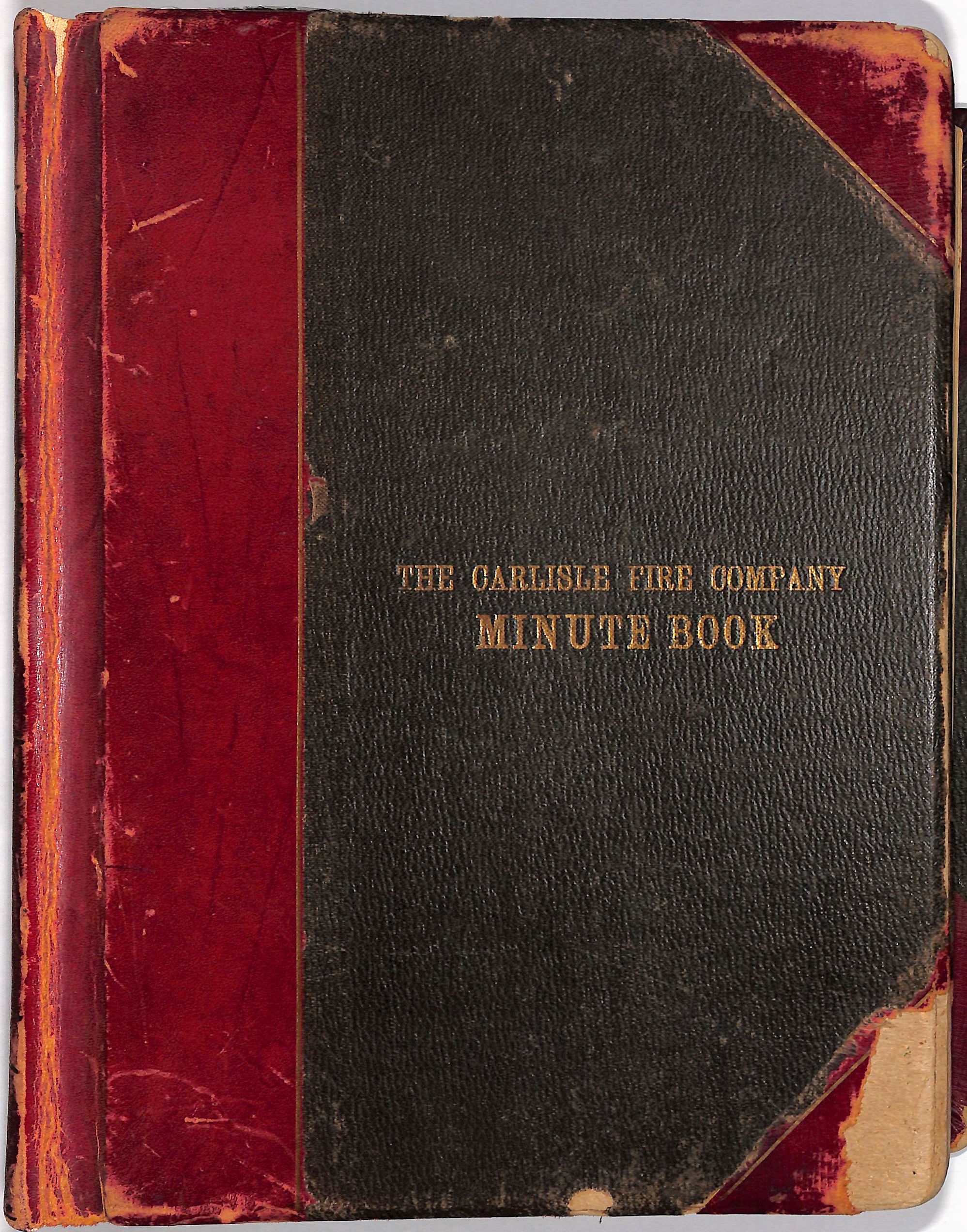 Cover of the second volume of minutes from the Carlisle Fire Company.