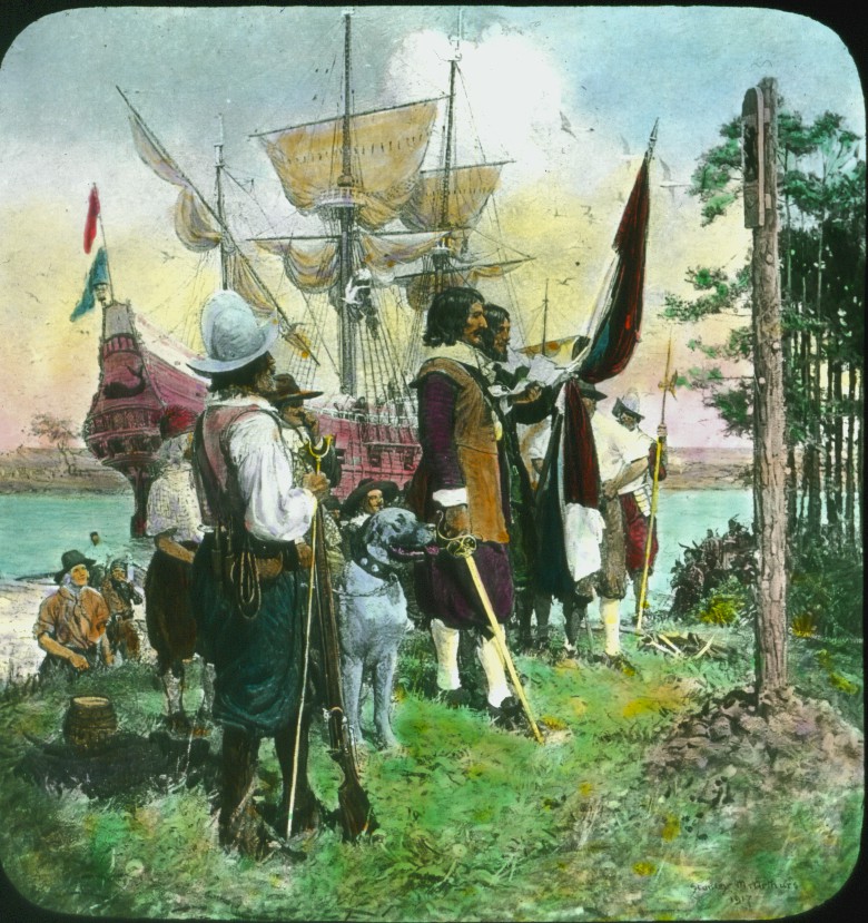 Dutch settlers landing in Delaware