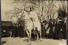 Inez Milholland Boissevain preparing to lead the suffrage parade in Washington D.C. on March 3rd, 1913