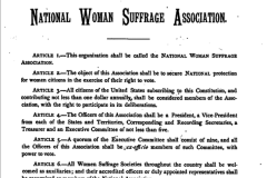 Elizabeth Cady Stanton and Susan B. Anthony found the National Woman Suffrage Association, a more radical institution, to achieve the vote through a Constitutional amendment as well as push for other woman’s rights issues. NWSA was based in New York.