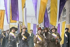 Women Marching w Women's Suffrage Flag